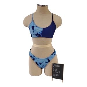 Shein, size small, Blue with tie dye, 2 piece bikini